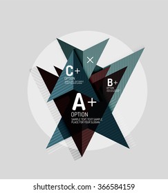 Formas geométricas abstractas de estilo de papel con opciones infográficas