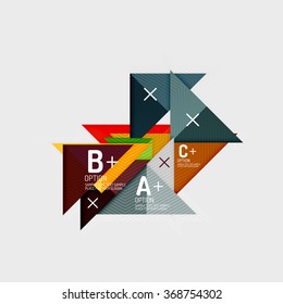Formas geométricas abstractas de estilo de papel con opciones infográficas