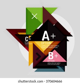 Paper style abstract geometric shapes with infographic options