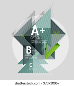 Formas geométricas abstractas de estilo de papel con opciones infográficas