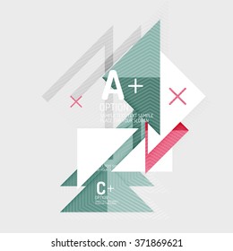 Paper style abstract geometric shapes with infographic options