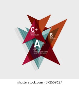 Formas geométricas abstractas de estilo de papel con opciones infográficas