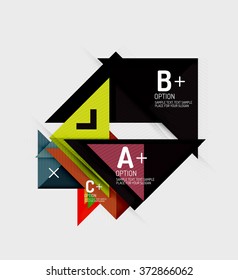 Paper style abstract geometric shapes with infographic options