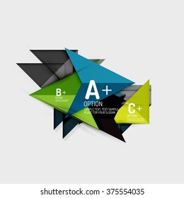 Paper style abstract geometric shapes with infographic options