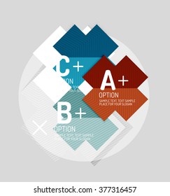 Paper style abstract geometric shapes with infographic options