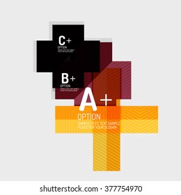Formas geométricas abstractas de estilo de papel con opciones infográficas