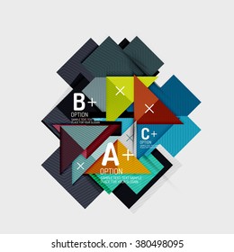 Paper style abstract geometric shapes with infographic options