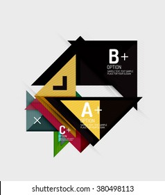 Paper style abstract geometric shapes with infographic options