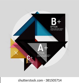 Paper style abstract geometric shapes with infographic options
