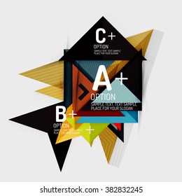 Paper style abstract geometric shapes with infographic options