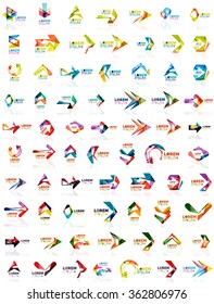 Logotipos de flecha de estilo de papel
