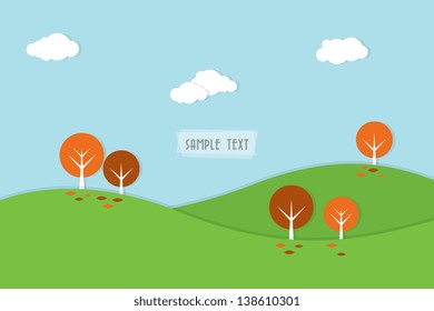 Paper Style Autumn Background