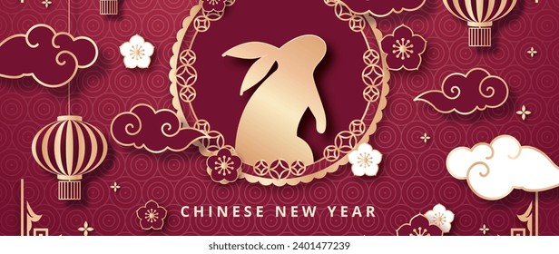 Paper style background chinese new year celebration vector design in eps 10