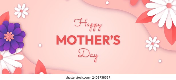 Paper style background mothers day celebration vector design in eps 10