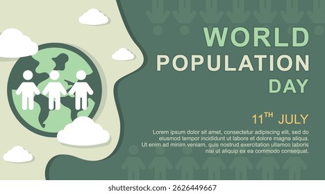 Plano de fundo estilo papel para o dia da população mundial com design de mapa