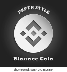 A paper style Binance Coin logo on black background