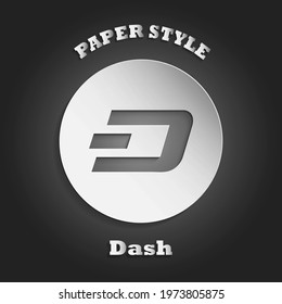 A paper style Dash logo on black background