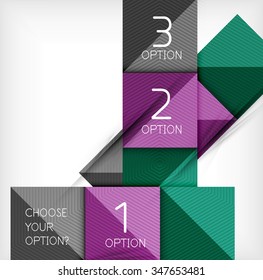 Paper style design templates, square abstract background, geometric layout. Vector infographic illustration
