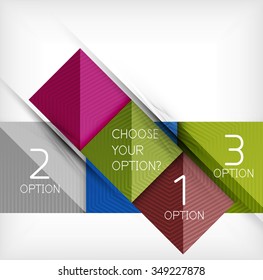 Paper style design templates, square abstract background, geometric layout. Vector infographic illustration