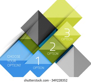 Paper style design templates, square abstract background, geometric layout. Vector infographic illustration