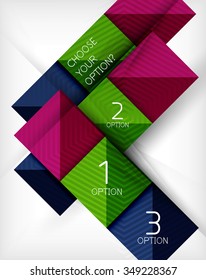 Paper style design templates, square abstract background, geometric layout. Vector infographic illustration