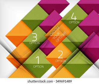 Paper style design templates, square abstract background, geometric layout. Vector infographic illustration