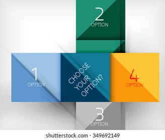 Paper style design templates, square abstract background, geometric layout. Vector infographic illustration