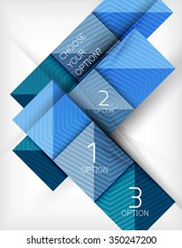 Paper style design templates, square abstract background, geometric layout. Vector infographic illustration