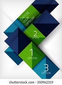 Paper style design templates, square abstract background, geometric layout. Vector infographic illustration