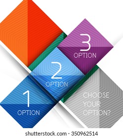Paper style design templates, square abstract background, geometric layout. Vector infographic illustration