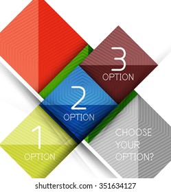 Paper style design templates, square abstract background, geometric layout. Vector infographic illustration