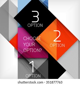Paper style design templates, square abstract background, geometric layout. Vector infographic illustration