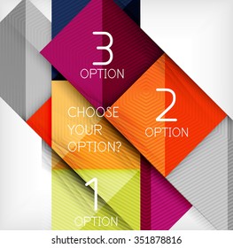 Plantillas de diseño de estilo de papel, fondo abstracto cuadrado, diseño geométrico. Ilustración de la infografía vectorial