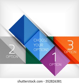Plantillas de diseño de estilo de papel, fondo abstracto cuadrado, diseño geométrico. Ilustración de la infografía vectorial
