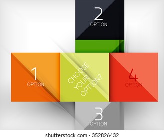 Paper style design templates, square abstract background, geometric layout. Vector infographic illustration