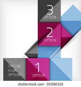 Paper style design templates, square abstract background, geometric layout. Vector infographic illustration
