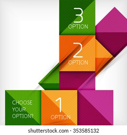 Paper style design templates, square abstract background, geometric layout. Vector infographic illustration