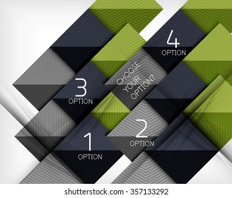 Paper style design templates, square abstract background, geometric layout. Vector infographic illustration