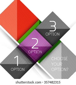 Paper style design templates, square abstract background, geometric layout. Vector infographic illustration