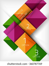 Paper style design templates, square abstract background, geometric layout