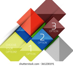 Paper style design templates, square abstract background, geometric layout