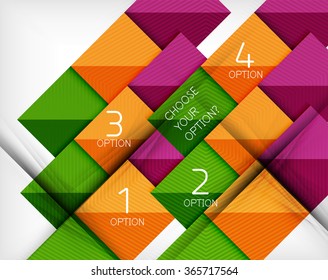 Paper style design templates, square abstract background, geometric layout
