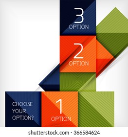 Paper style design templates, square abstract background, geometric layout