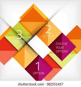 Paper style design templates, square abstract background, geometric layout