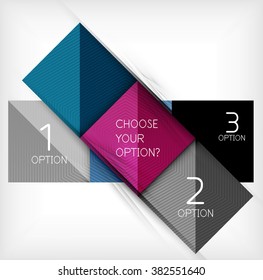 Paper style design templates, square abstract background, geometric layout