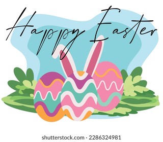paper style easter day background