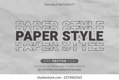 paper style editable text effect vector template 