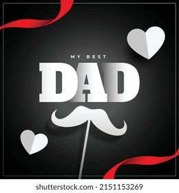 paper style father's day card with my best dad message