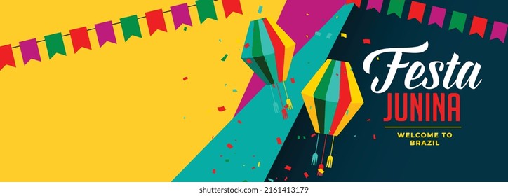 paper style festa junina celebration banner design