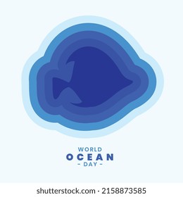 paper style fish illustration for world ocean day